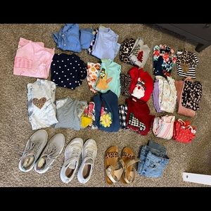 Girls clothes. Size 6/7, shoes size 3, sandals size 2